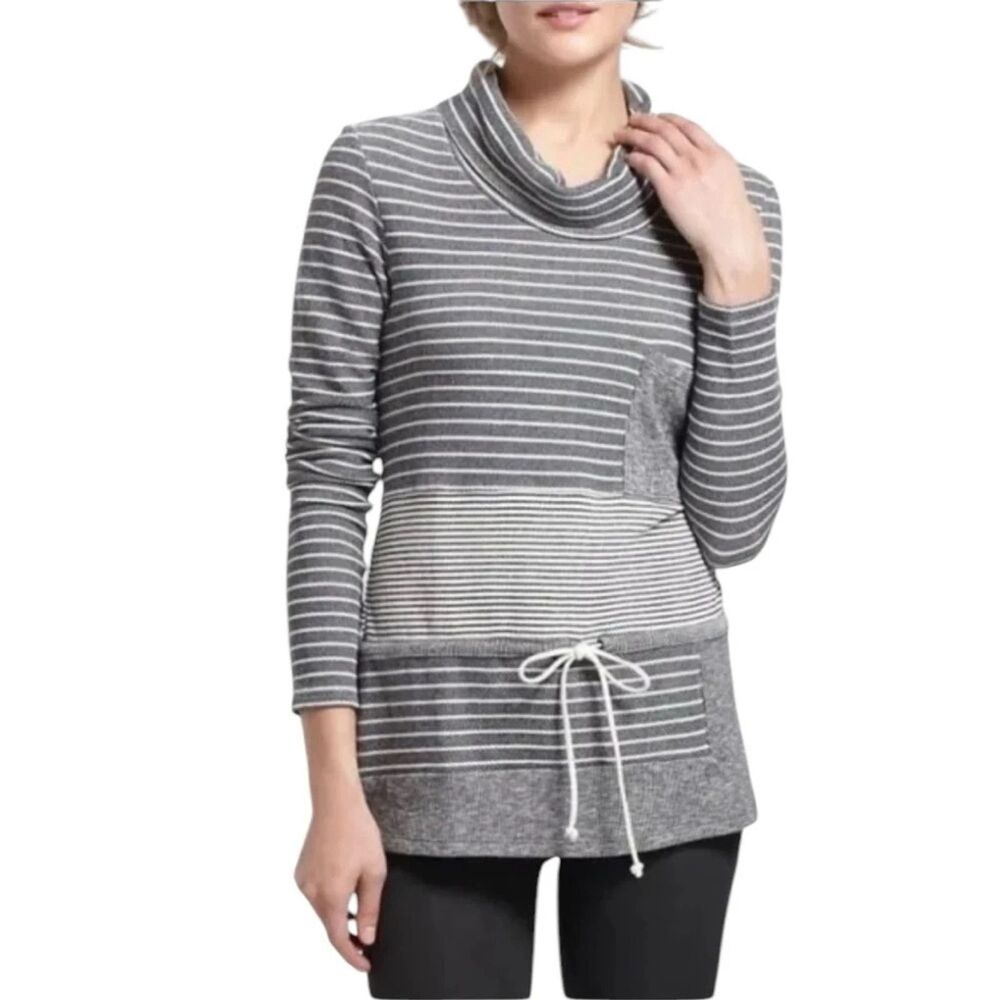 Anthropologie Saturday Sunday Striped Trio Cowl Neck Sweatshirt Womens Small